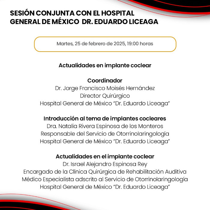 Sesión Conjunta con el Hospital General de México Dr. Eduardo Liceaga