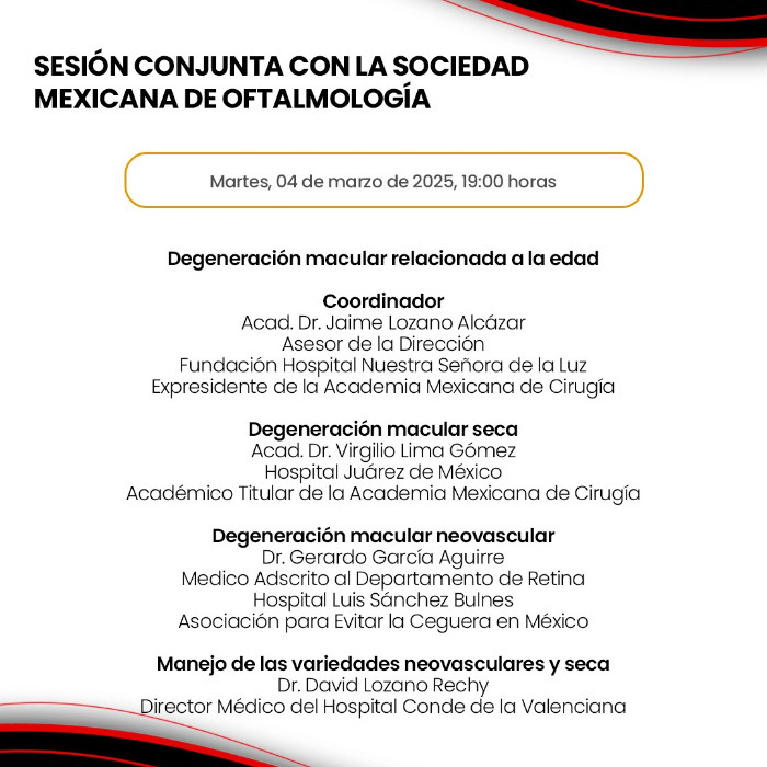 Sesión Conjunta con la Sociedad Mexicana de Oftalmología