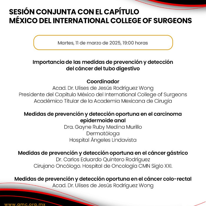Sesión Conjunta con el Capítulo México del International College of Surgeons