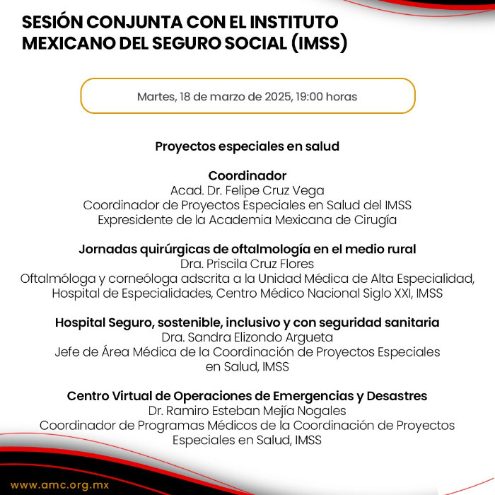 Sesión Conjunta con el Instituto Mexicano del Seguro Social IMSS