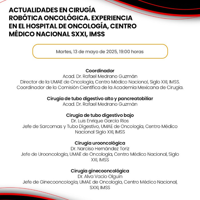 Actualidades en Cirugía Robótica Oncológica.