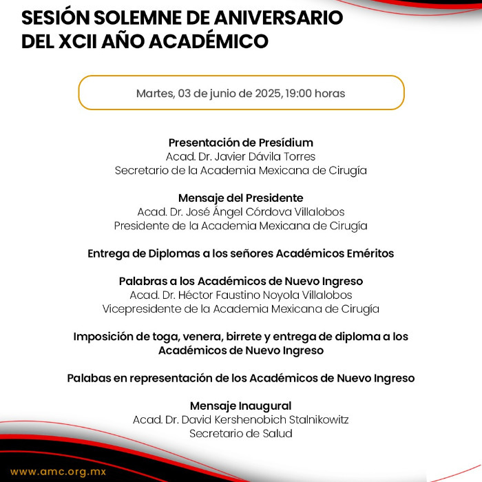 Sesión Solemne de Aniversario del XCII año Académico
