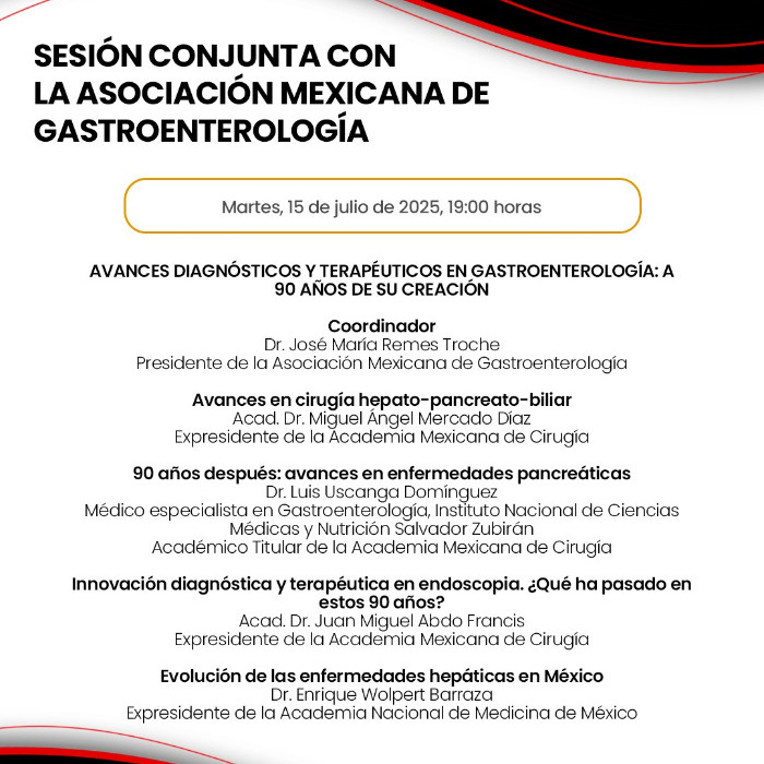 Sesión Conjunta con la Asociación Mexicana de Gastroenterología