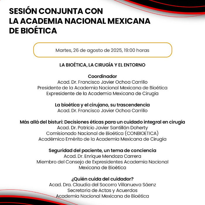 Sesión Conjunta con la Academia Nacional Mexicana de Bioética