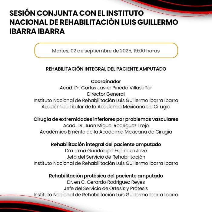 Sesión Conjunta con el Instituto Nacional de Rehabilitación Luis Guillermo Ibarra Ibarra