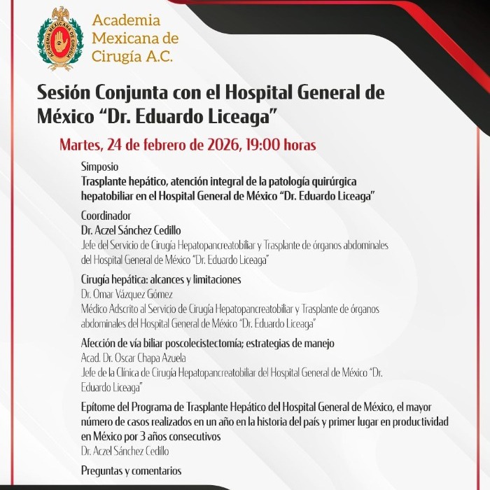 Sesión Conjunta con la Academia Nacional de Medicina de  México